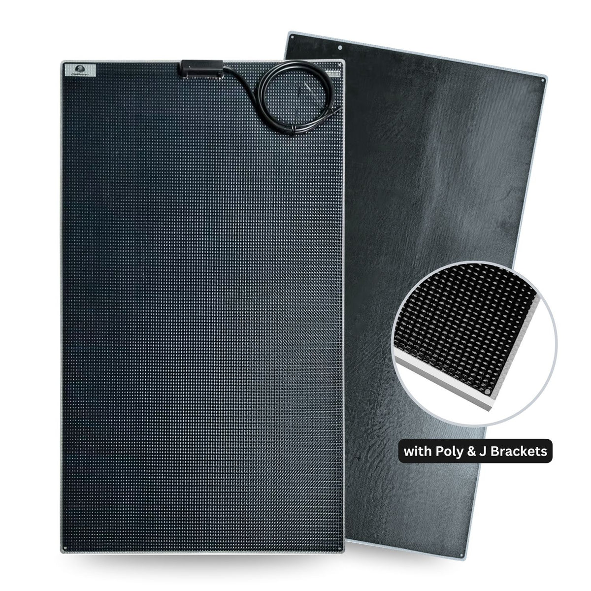 195 Watt Walkable Back Contact Solar Panels 27.4% efficient cells with twinwall polycarbonate backing and J mounting brackets