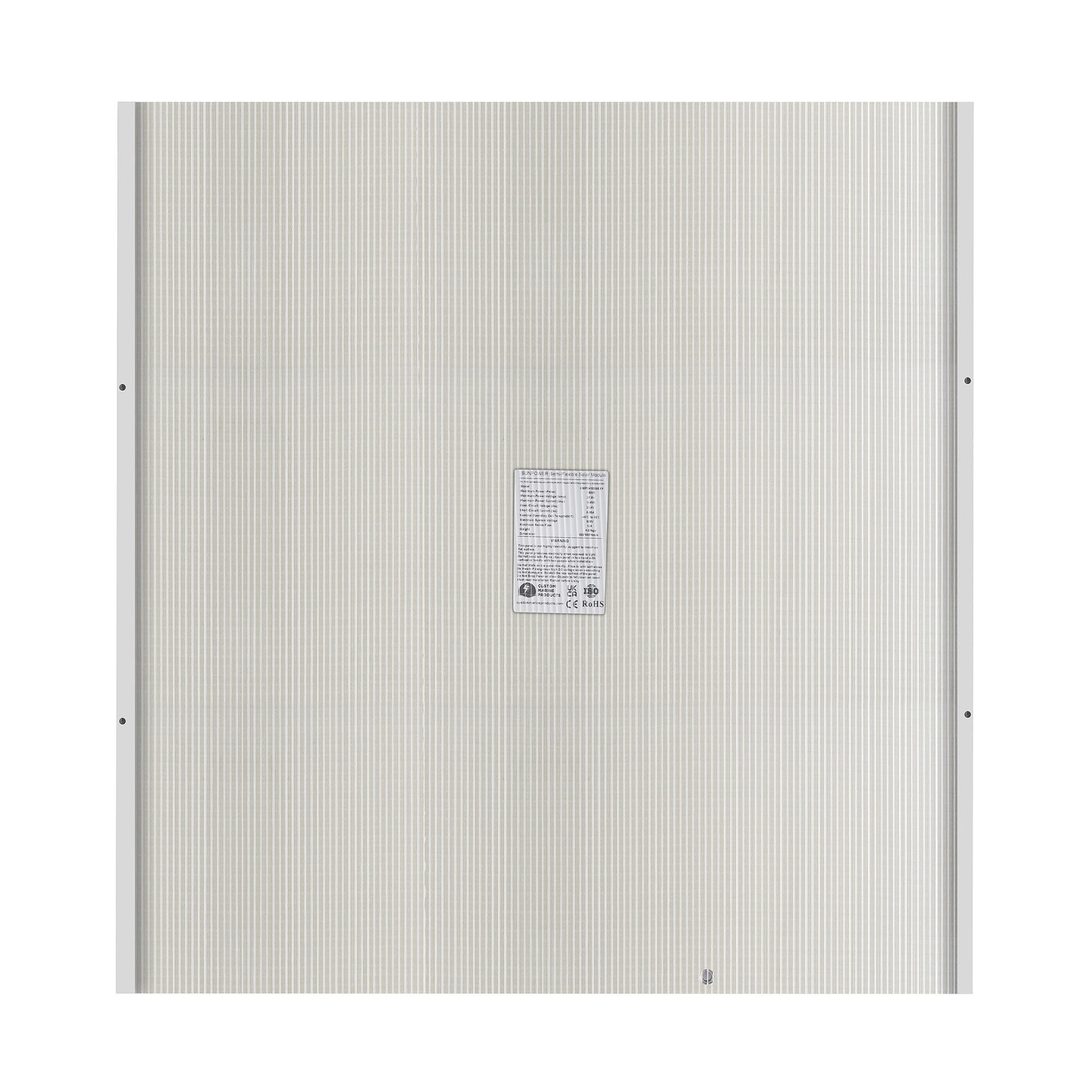180W Walkable Solar Panels with J-Brackets and Polycarbonate - back view