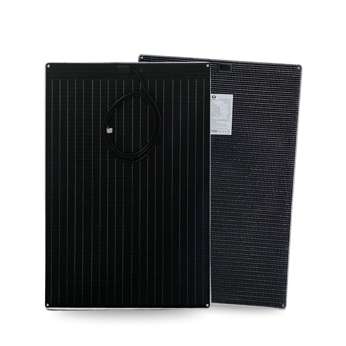 110 Watt Walkable Semi-Rigid Solar Panel PERC Cells - black background
