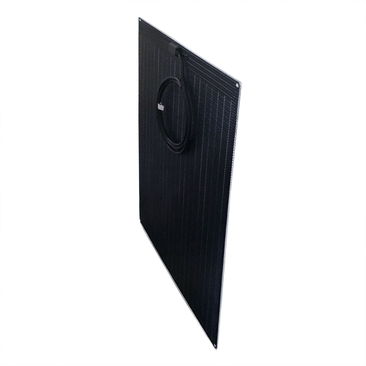 110 Watt Walkable Semi-Rigid Solar Panel PERC Cells - black background (side)