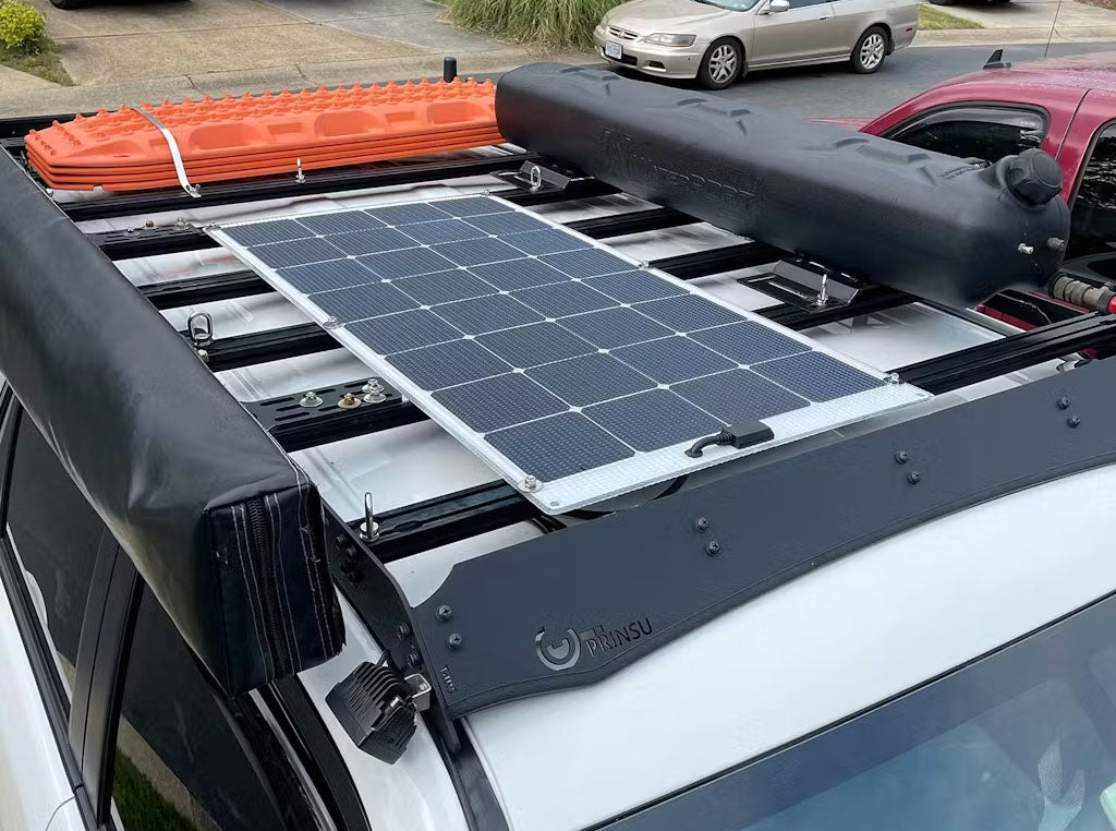 110W Walkable Semi Rigid Solar Panel on a Van Roof