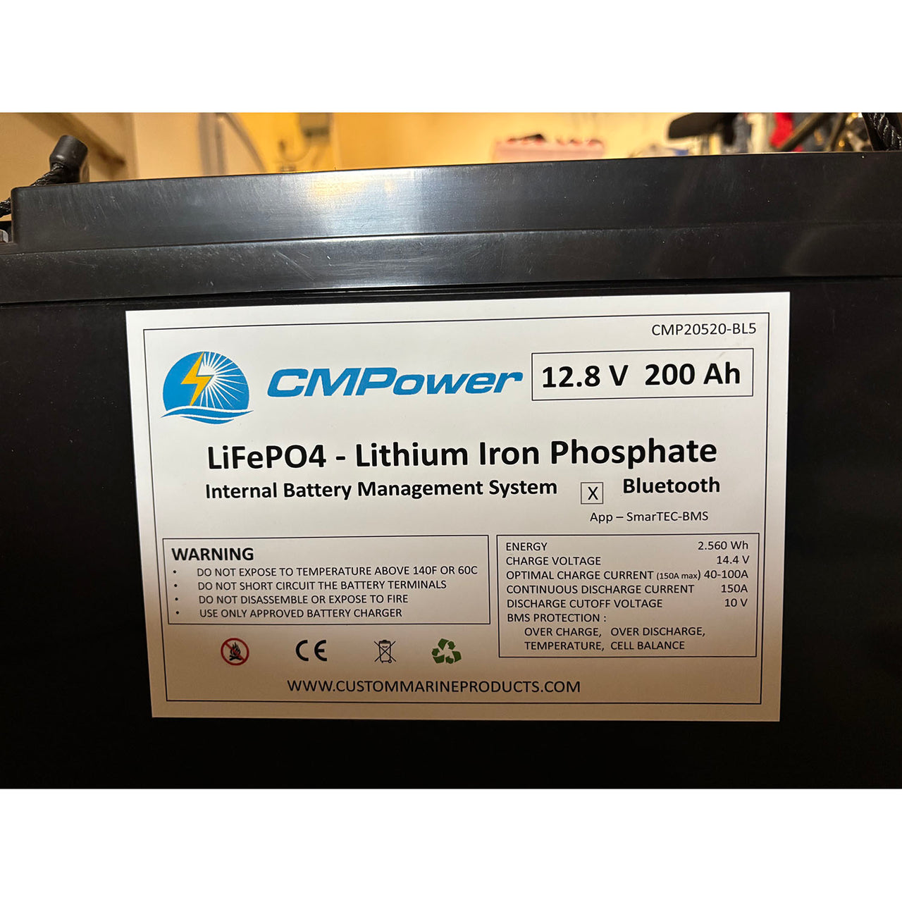 200 Ah 12 Volt 150 amp BMS - LiFePO4 High Power Density Battery