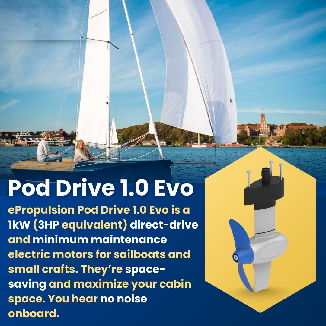 ePropulsion Pod Drive 1.0 Evo 1kW 3HP Electric Motor