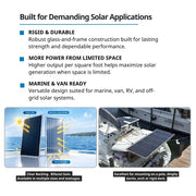 Rigid Bifacial Back Contact Solar Panels 27.4% efficient cells with Clear Backing - Applications