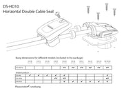 Scanstrut DS-HD10 Double Horizontal Cable Gland - Technical Drawing