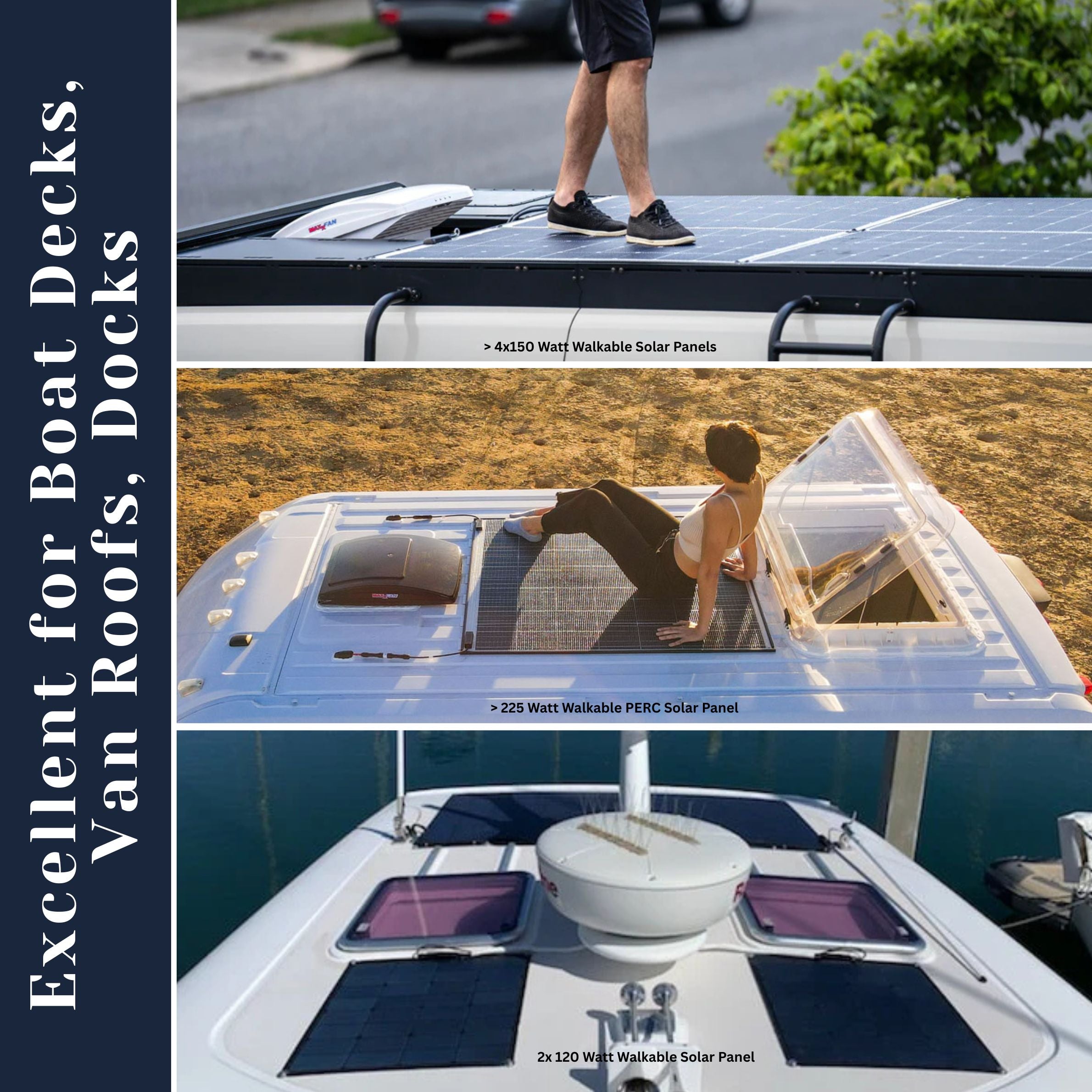 180 Watt Walkable Semi-Rigid Solar Panel - SunPower A+ 24.4