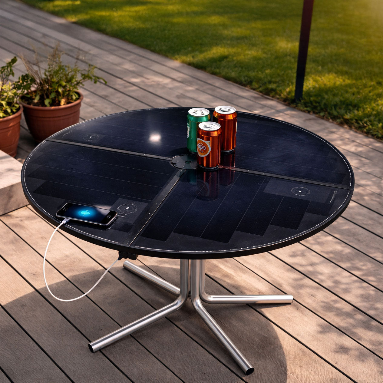 80W Solar Charging Table with Built-In Battery | Outdoor Solar Power ...