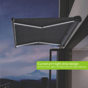 Electric Solar Awning with Integrated LED Light
