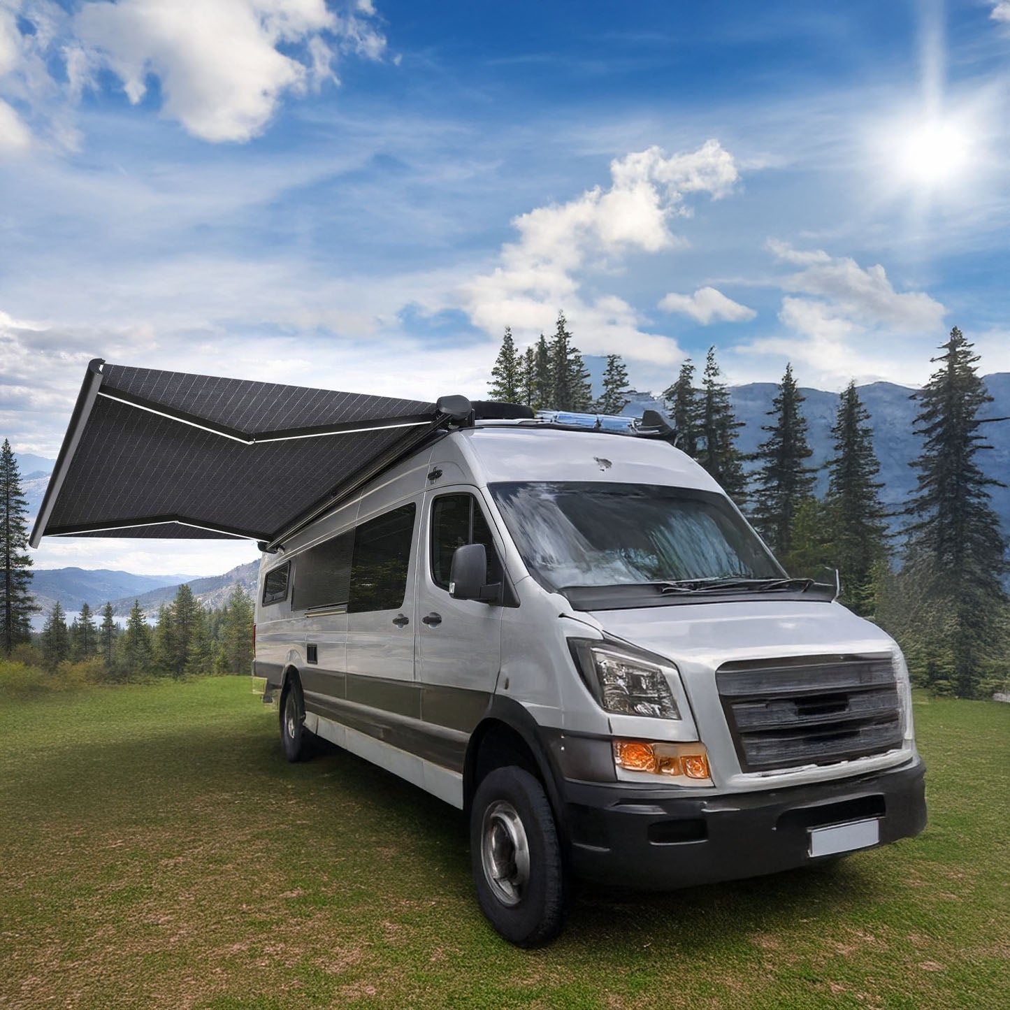 Electric Solar Awning for Camper Van