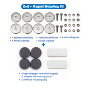bolt+magnet kit for flexible solar panel to mount on boat bimini top