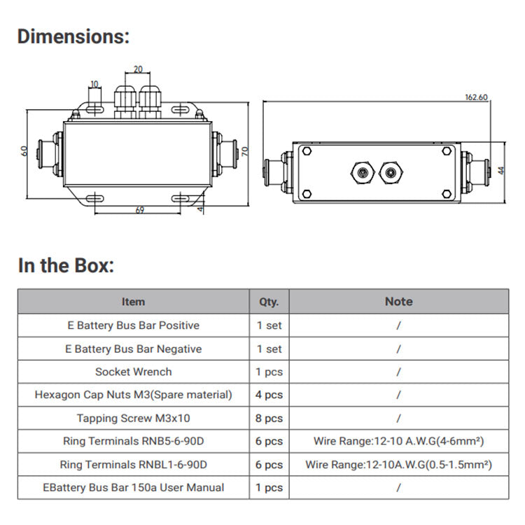 ePropulsion E Battery Bus Bar 150A