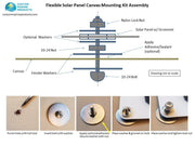 how to mount flexible solar panels on canvas or bimini top using bolt kit method