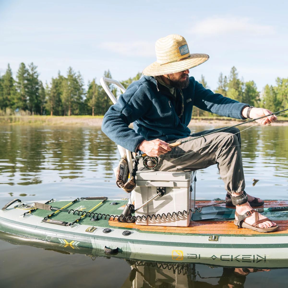 iROCKER Blackfin Model XL 6.0 – Extra-Wide, Elite Inflatable SUP with Carbon Rail & Electric Pump