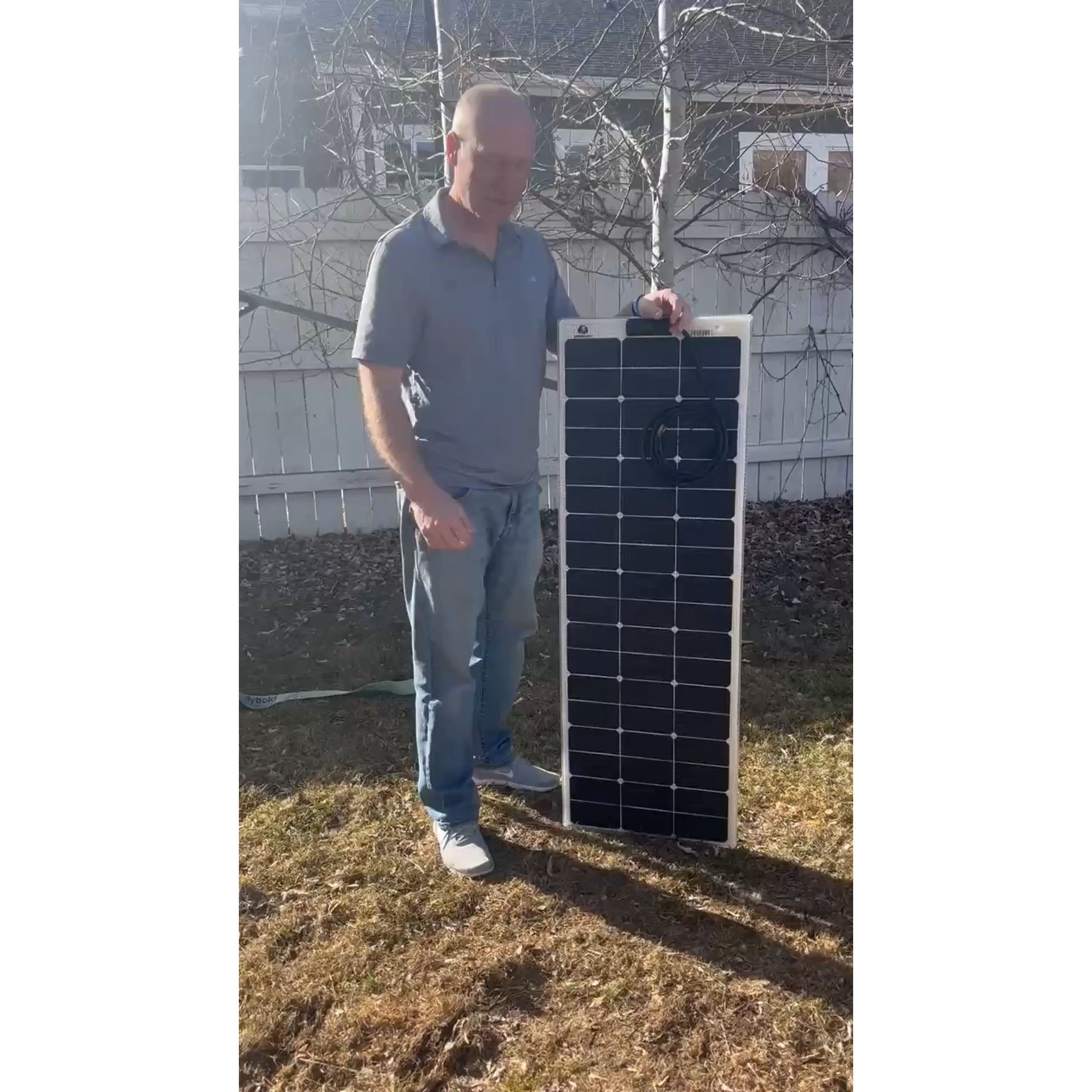 100 Watt Carbon Fiber Shade Tolerant Walkable Marine Solar Panel