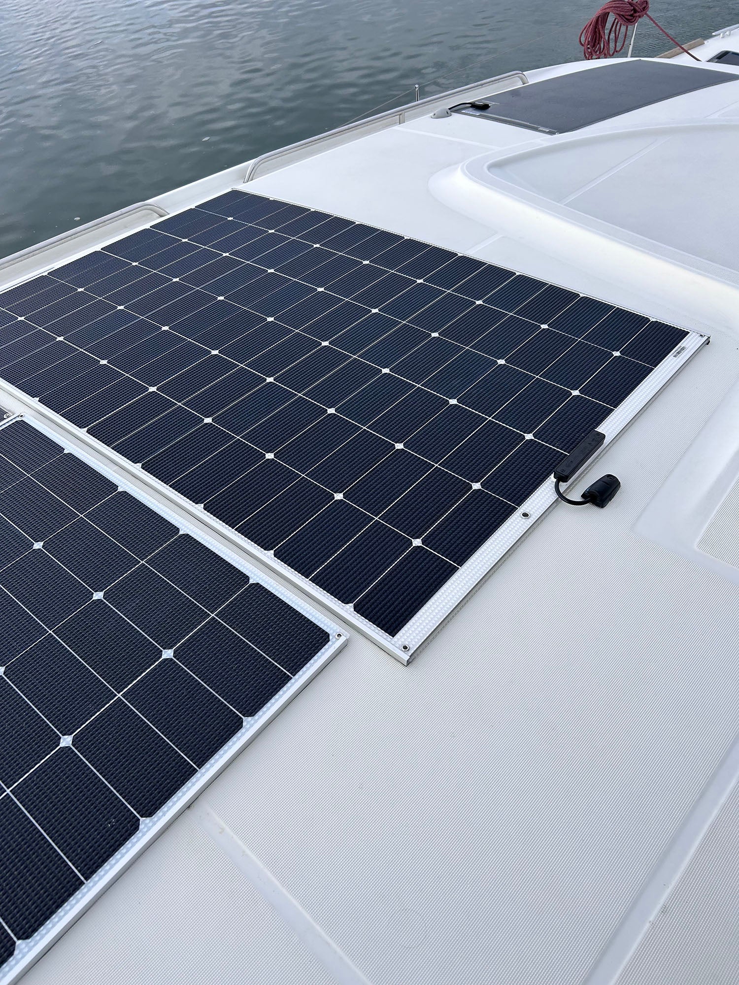 Walkable Semi-Rigid Shade-Tolerant Solar Panels Installed on a Customers Boat